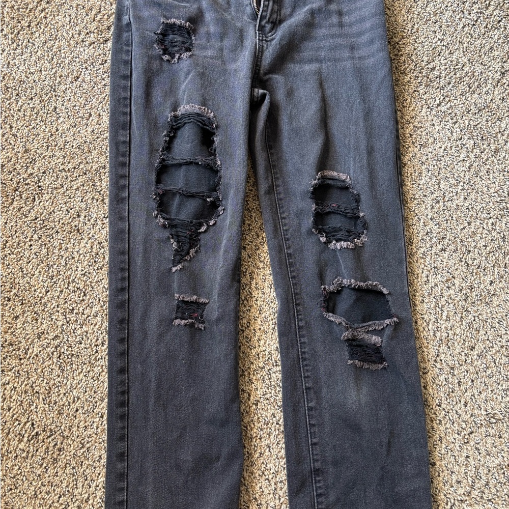 Distressed Black Jeans for Women
